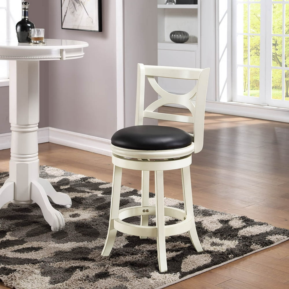 Boraam Florence 24" Swivel Counter Stool, Distressed White - Walmart