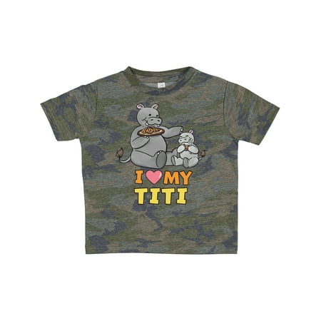 

Inktastic I Love My Titi Hippos Gift Toddler Boy or Toddler Girl T-Shirt