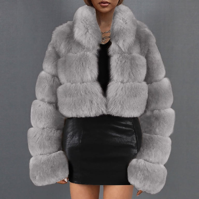 Winter Coats for Women Zpanxa Women Solid Color Long Sleeve Shaggy