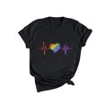 thumbnail image 1 of Camisetas con estampado de latidos del corazón y cuello redondo para mujer, blusas femeninas cómodas a la moda, Tops de San Valentín Fridja  gope2191, 1 of 7