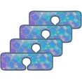thumbnail image 6 of SKYSONIC Faucet Absorbent Mat 4 Pcs Mermaid Holographic Rainbow Kitchen Faucet Splash Catcher Washable Counter Drying Pads Behind Faucet for Kitchen Bathroom, 6 of 7