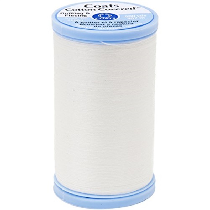 White 500-Yard Coats Cotton Covered Quilting and Piecing Thread