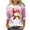 Pink, variant on LEAVINGSUO Womens Fall Fashion 2023 Women's Fashion Printed Loose T-Shirt 3/4 Sleeves Blouse Round Neck Casual Tops