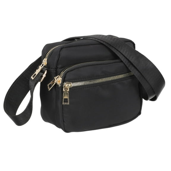 OFFIGAM Women's Sling Bag Black Nylon Oxford Cloth Square Shape Crossbody Bag Daily Use Lightweight and