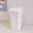 thumbnail image 1 of Mini Trash Can with Lid Swing Top Small Trash Can Pen Holder for Car Bedroom Office Desktop  White, 1 of 7