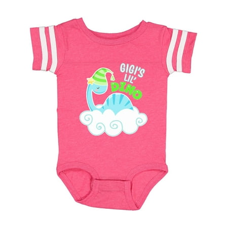 

Inktastic Gigi s Lil Dino with Cute Blue Baby Dinosaur Gift Baby Boy or Baby Girl Bodysuit