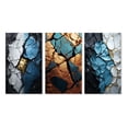 thumbnail image 2 of Designart "Turquoise Tranquility Marble Art in Turquoise, White, and Gold I" Abstract Painting Wall Art Set Of 3 - Modern Gold Canvas Set For Living Room Decor, 2 of 6