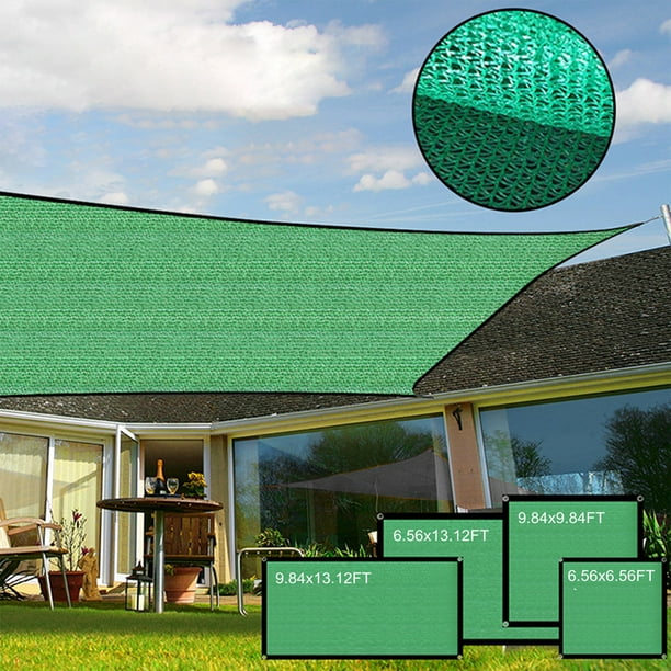 Xihbxyly Toldo Parasol con 95 % de Protección Uv, Tejido Transpirable de Hdpe, Ganchos de Acero Inoxidable Resistentes En Las Esquinas, para Patio, Piscina, Jardín, Patio Trasero, Verde, 3 X 4 M