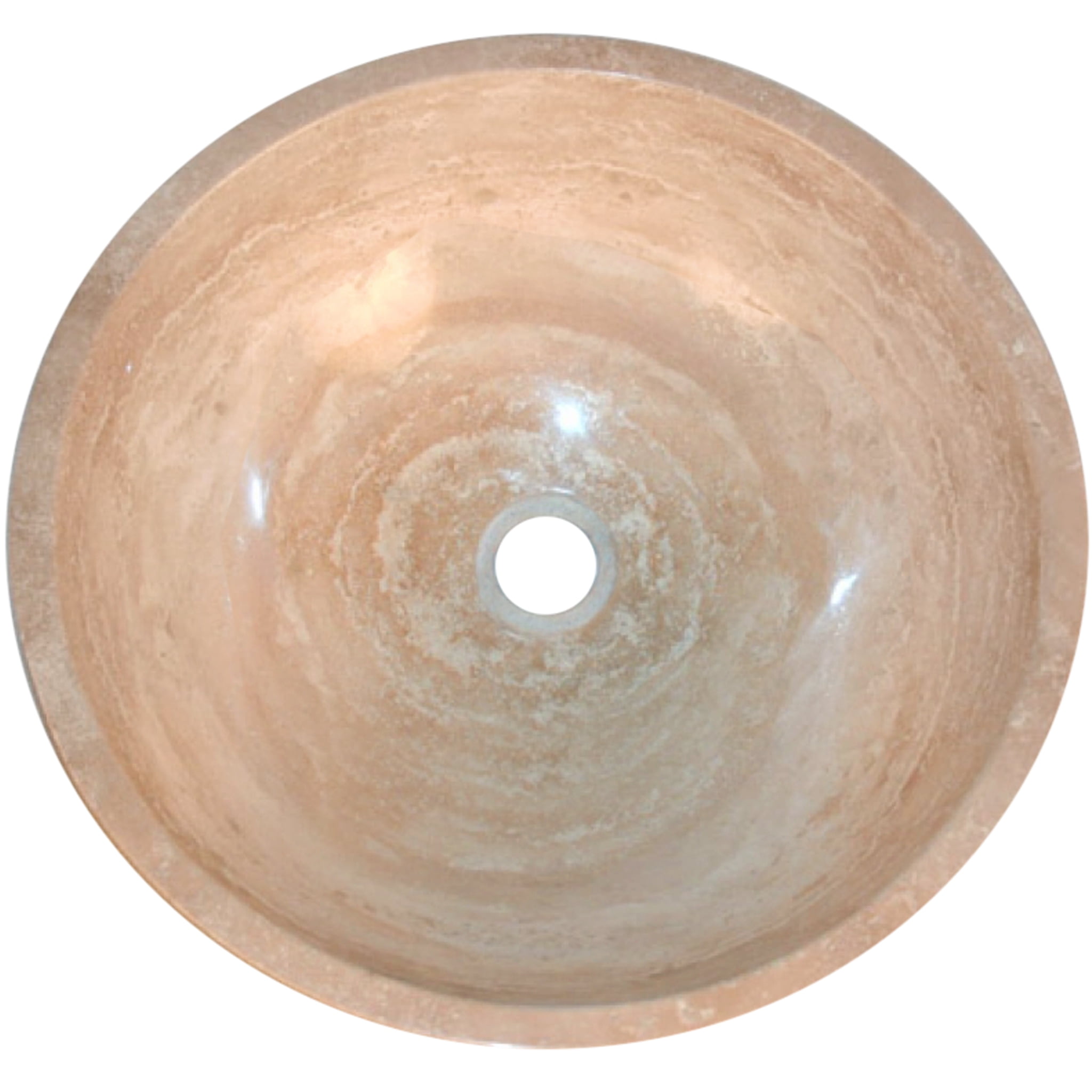 Novatto NSFC-BT359ORB Beige Travertine Stone Vessel Set w/ Faucet and Umbrella Drain, Oil Rubbed Bronze