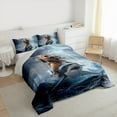 thumbnail image 3 of Manfei Cute Cat Shark Bedding Comforter Set,Nautical Adventure Theme Twin Comforter Sets,Blue Ocran Bedding Set For Girls,Breathable Home Decor Reversible,2-Piece, 3 of 8