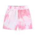thumbnail image 4 of Xudanell Toddler Girl Summer Clothes Short Elastic Waist Pullover Tie Kids Tie-Dye Set Sleeve Set Toddler Girls Clothes Pink 2-3 Years, 4 of 9