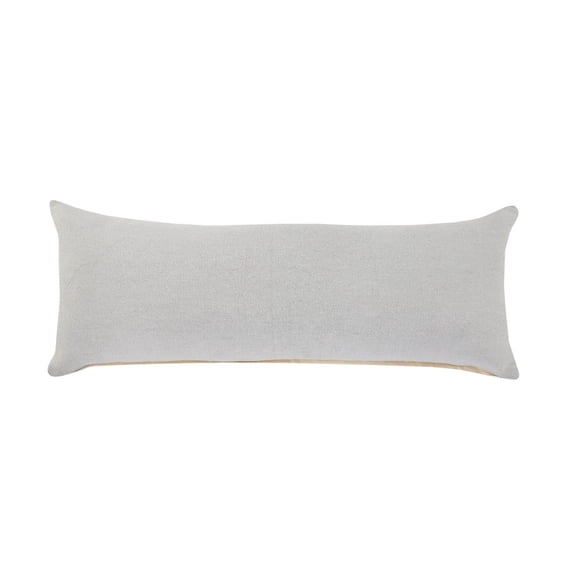 14" X 36" Light Gray 100% Cotton Zippered Pillow