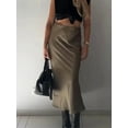 thumbnail image 5 of 2025 Y2K Casual Women Long Skirt Spring Elastic High Waisted A-Line Casual Female Satin Skirts High Street Lady Skirts, 5 of 10