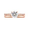 thumbnail image 3 of Arista 1.88 ct Round Swarovski Diamond Solitaire Women's Bridal Set in Pink plated Sterling Silver, 3 of 3