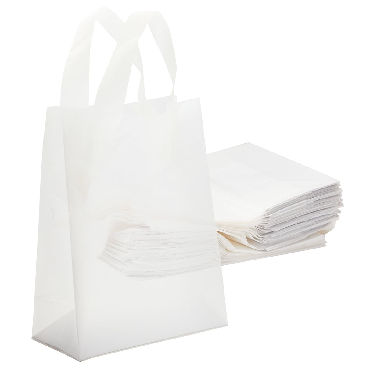 Clear Plastic Handle Polythene Shopping Carrier Bags Retail Trade Show All Sizes 