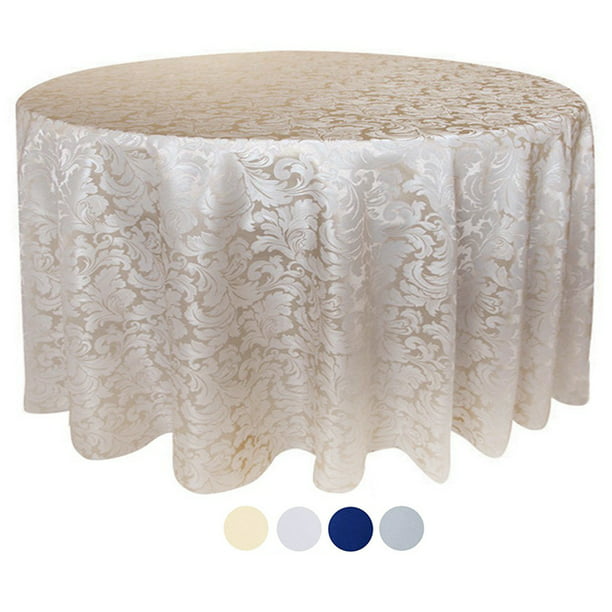 Tektrum 90 Inch Round Damask Jacquard, How Big Is A 90 Inch Round Tablecloth