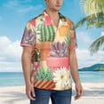 thumbnail image 3 of Disketp Hawaiian Shirts For Men,High Detail Succulent And Cactus Seamless Patternsss Print Mens Casual Short Sleeve Button Down Shirts Beach Shirt, 3 of 7