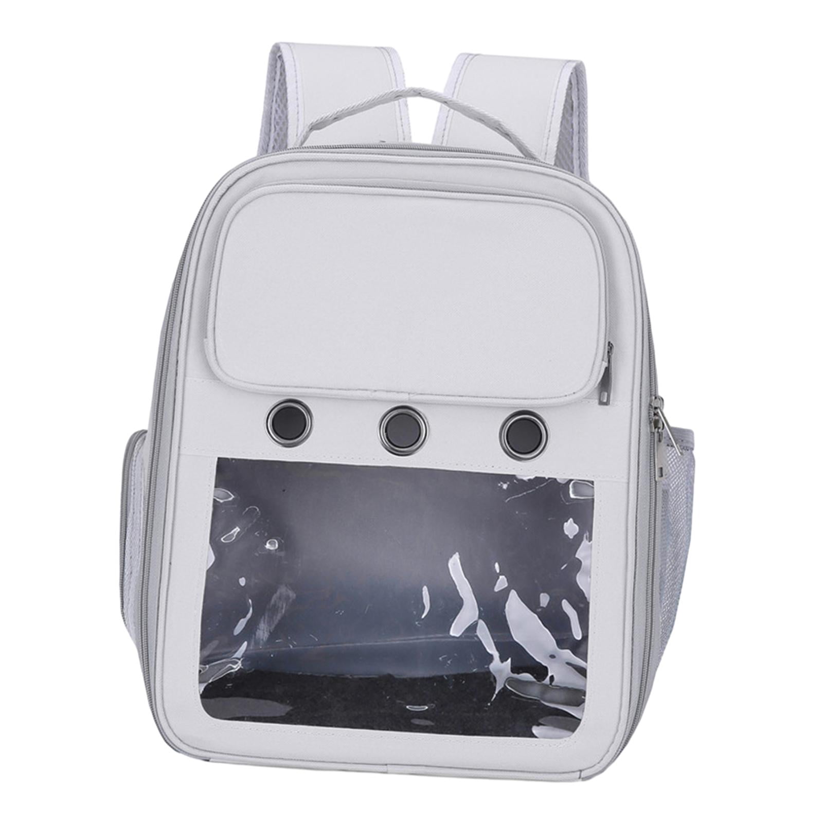 Cat Backpack Carrier Pet Hiking Backpack for Small Medium Dogs Cats Oxford Cloth Clear Window Carrying Bag for Camping Travel Gray