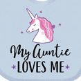 thumbnail image 4 of Inktastic My Auntie Loves Me Unicorn Girls Baby Bib, 4 of 4