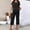 Black women's 2 piece shorts set a1, variant on Cagogo Women's 2 Piece Set Summer Outfits Loose Short Sleeve Crew Neck Tops Wide Leg Crop Pants Matching Lounge Sets Tracksuits Travel Airport Clothes, White XL