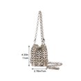 thumbnail image 2 of Jiibva Mini Handwoven Crossbody Bag Metallic Sequins Chain Strap Lipstick Case For Women Unique Evening Party Casual Day Purse, 2 of 7