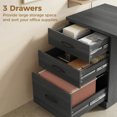 thumbnail image 4 of HOMCOM Computer Desk with 3 Drawers, 47" Home Office Desk, Black, 4 of 10
