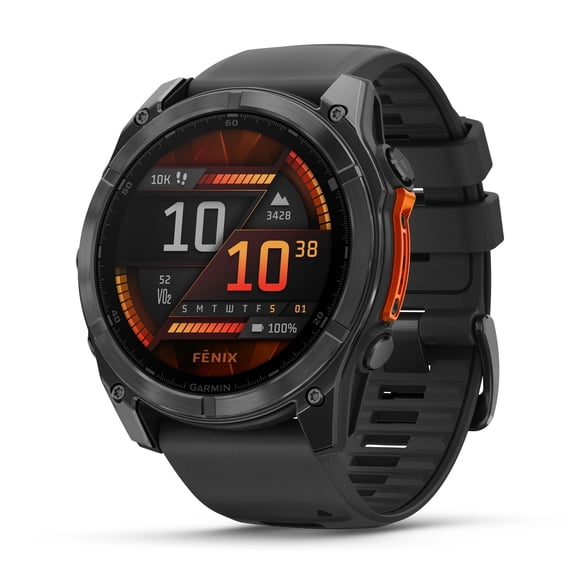 Garmin fēnix® 8 AMOLED Display GPS Smartwatch - 51-mm - Slate Grey Bezel with Black Silicone Band
