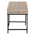 thumbnail image 6 of Computer Desk - 2 Storage Drawers / Recessed Metal Legs - 48"L - Dark Taupe Wood-Look / Black, 6 of 11