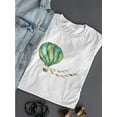 thumbnail image 3 of Green Hot Air Balloon With Flags T-Shirt Women -Image by Shutterstock, Female Small, 3 of 4