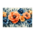 thumbnail image 5 of Mudket Framed Floral Canvas Wall Art Orange Navy Flower Prints Wall Decor Neutral Botanical Canvas Print Ready to Hang for Living Room Bedroom Office Farmhouse Wall Decor - 12"L x 8"W, 5 of 10