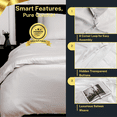 thumbnail image 3 of ArthCrafted 100% Austrian Eucalyptus Tencel Duvet Cover Queen, Luxury Cooling Comforter Cover Set 8 Corner Loops, 1 Hotel Duvet Cover, 2 Shams, Silky Soft, Lightweight (Bright White, 3PC Queen), 3 of 7