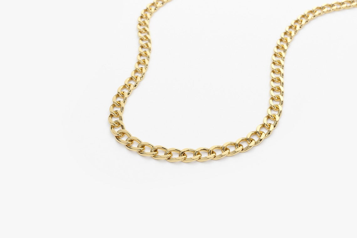 RM Genuine 10K Gold Cuban Curb Chain, Man Gold Chain, Ladies Gold Chain, Gold Curb Chain 3MM 22''