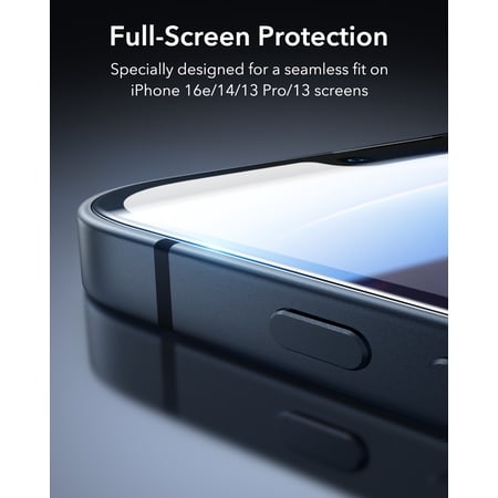 【３秒で完成・50kg耐衝撃】ESR iPhone 17e ガラスフィルム iPhone16e /14/13/13 Pro用 3枚 9H越え 7