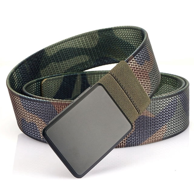 Cinturón de nailon de doble cara con hebilla giratoria para hombre, informal, combinable, sencillo, de lona, sencillo y elegante