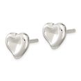 thumbnail image 2 of Finest Gold Sterling Silver Polished Puffed Heart Post Earrings, 2 of 3