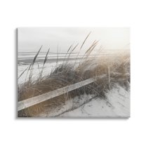 Stupell Industries Beach Reeds Photography Coastal Photography Gallery Wrapped Canvas Print Wall Art