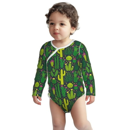 

Fotbe Cactus 1 Pattern Unisex-baby Long-sleeve Bodysuit Long Sleeve Bodysuits One-piece 100% Organic Cotton for Infant Baby Boys Unisex-12 Months