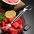 thumbnail image 2 of KCEHTA 2-in-1 Stainless Steel Fruit Cutter, 2024 New Watermelon Fork Slicer Cutter for Home Kitchen Gadget, 2 of 5