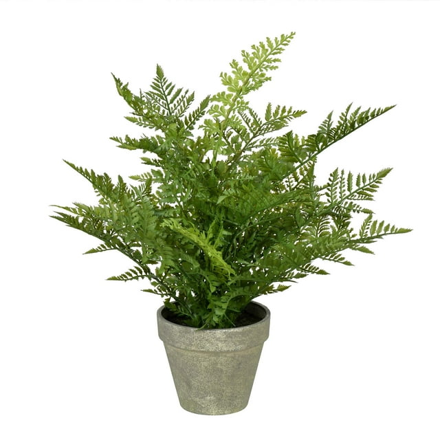 Helecho artificial en maceta Vickerman 19 con papel gris envejecido P