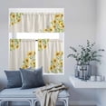 thumbnail image 6 of 3 Piece Kitchen Curtains and Valances Set Yellow Daisy Flowers Cafe Curtains 36 Inch Length Spring Summer Rustic Garden Floral Valance & Tier Curtain for Living Room Bedroom Window 54"x18"+27"x36"*2, 6 of 6