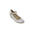 thumbnail image 1 of ZAPATILLAS VESTIR TACONES CUÑA BLANCO LEON TEXTIL SANTIN 1903 Leon 1903p, 1 of 3