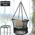 thumbnail image 4 of Costway Hanging Hammock Chair Cotton Rope Macrame Swing Indoor Outdoor Black, 4 of 10