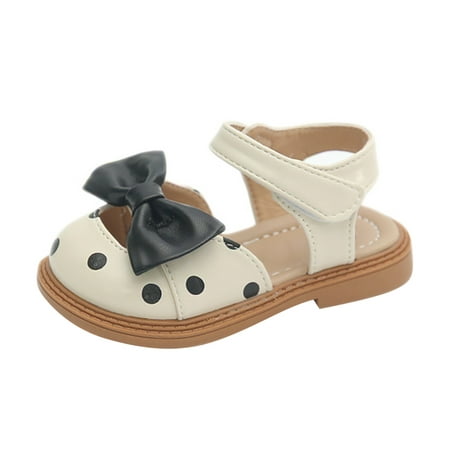 

NIUREDLTD Toddler Girls Sandals Decorated Closed Toe Open Toe Heel Sandals Bow Princess Shoes Beach Sandals Size 27