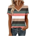 thumbnail image 4 of Zorckvet Womens Plus Size Blouses Tops Summer Short Sleeve Loose Fit Trendy Shirts for Women V Neck, 4 of 5