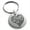 Silver, variant on Stainless Steel Love Heart Floral Rose Engraved Small Medallion Circle Charm Keychain Keyring