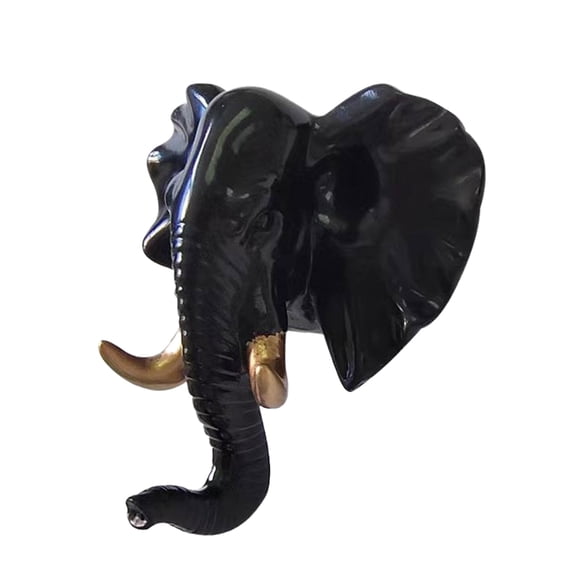 Colgador de llaves de ciervo Injueey decoración de pared única Elefante negro