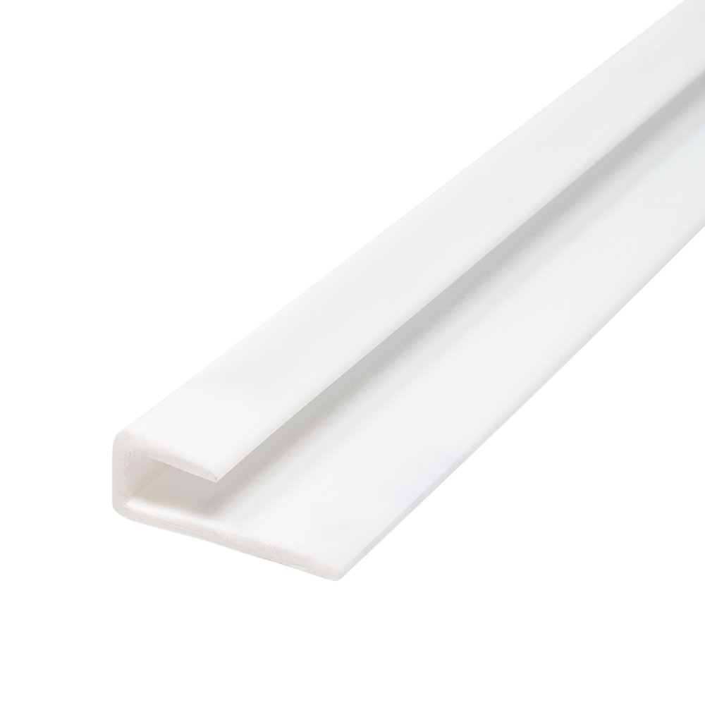Outwater Plastic J Channel Fits Material 3/16 Inch Thick White Styrene