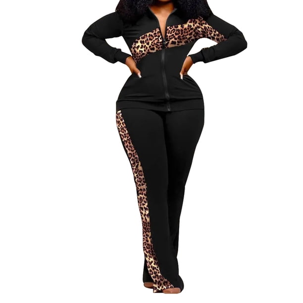 Gibobby Set Pants y Sudadera Mujer Ropa de mujer Moda deportiva Pantalones de dos piezas Conjunto de bolsillo Chándales Conjuntos de ropa de mujer(Negro,XL)