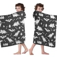 thumbnail image 4 of Dinosaur Silhouette Pattern Hooded Bath Towel，60"x35" for Ages 3 To 12 Kids, Quick Dry Lightweight Soft Microfiber Hood Beach Towel Cover Up for Kids, 4 of 7