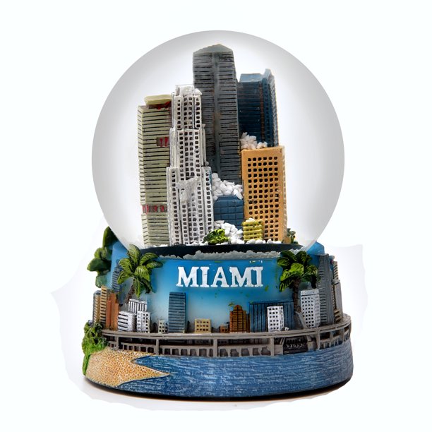 Miami In Color Snow Globe